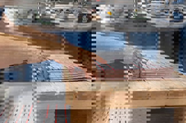 Aufsetzen an der Falzmaschine. Aufsetzen an der Falzmaschine.