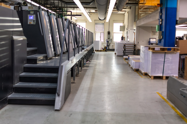 Einblick in die Druckproduktion. Einblick in die Druckproduktion.